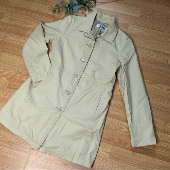 Old Navy || Khaki Cotton Shell Coat size S - Picture 2 of 9